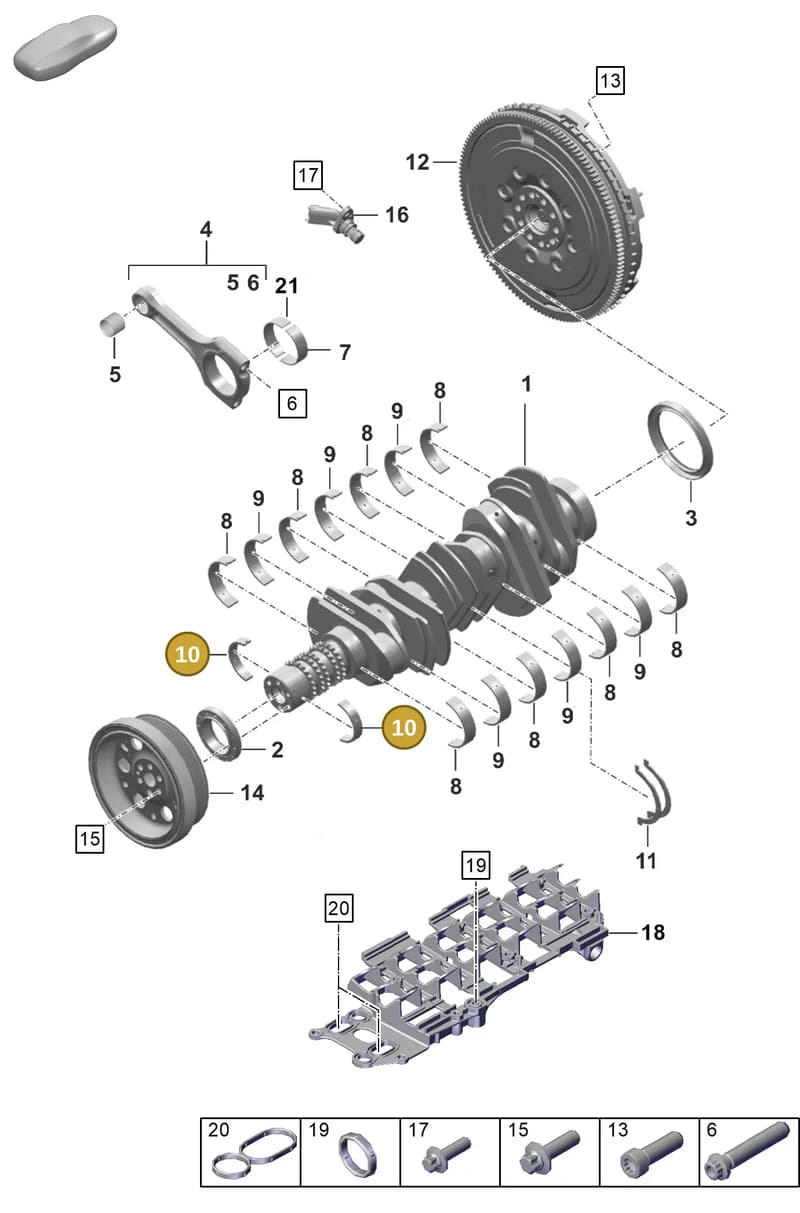 0PB105589B — Porsche 911 (2020-2022) diagram p57102000, position 10