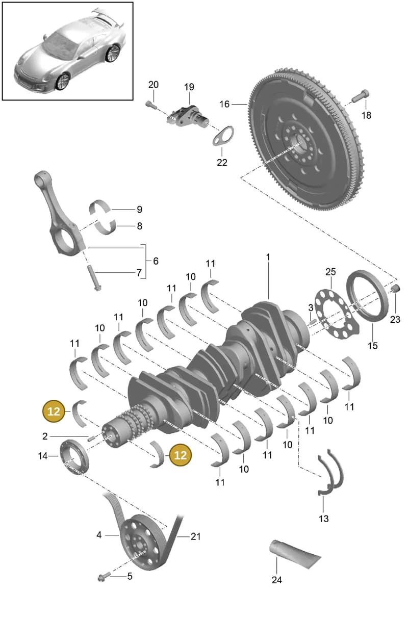 0PB105589G — Porsche 911 (2013-2020) diagram p41102000, position 12