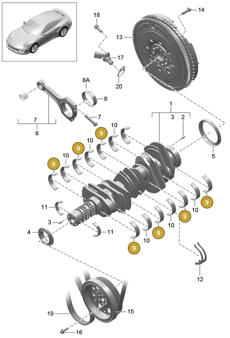 0PB105591G — Porsche 911 (2013-2020) diagram p42102000, position 9