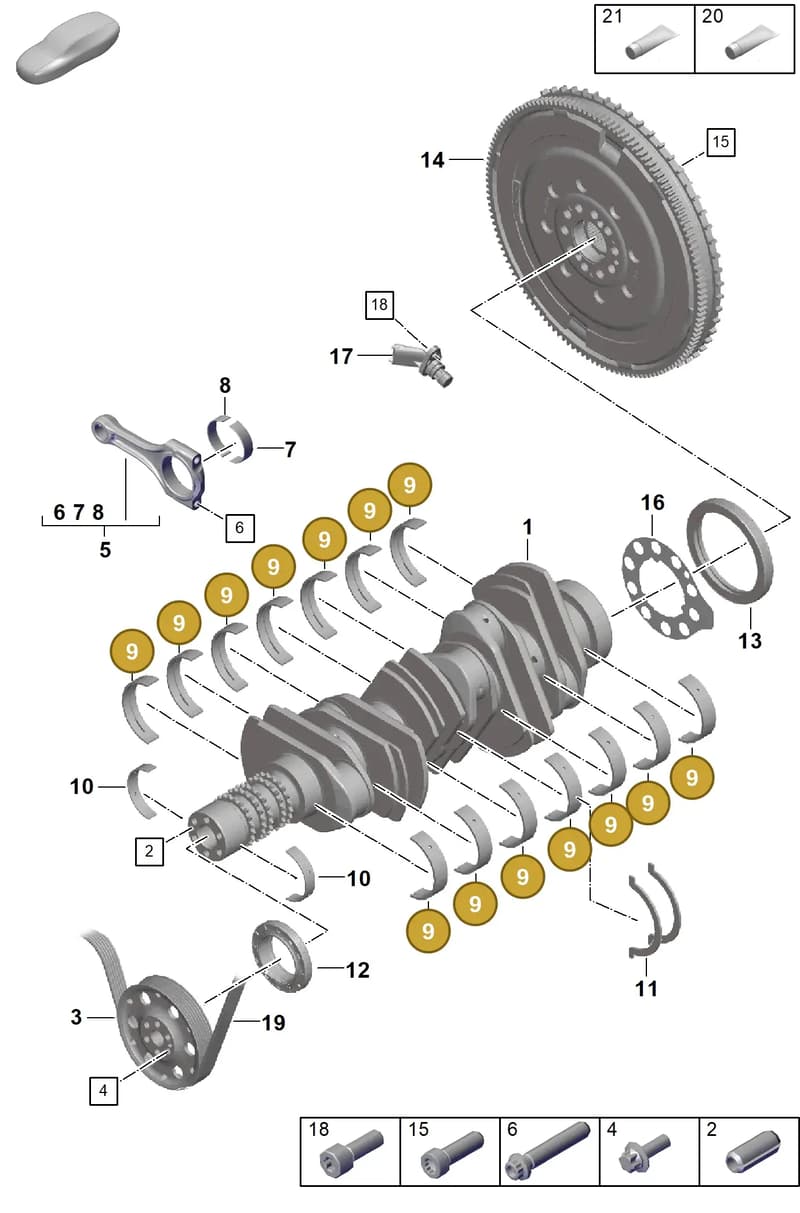 0PB105591P — Porsche 911 (2021-2022) diagram p59102000, position 9