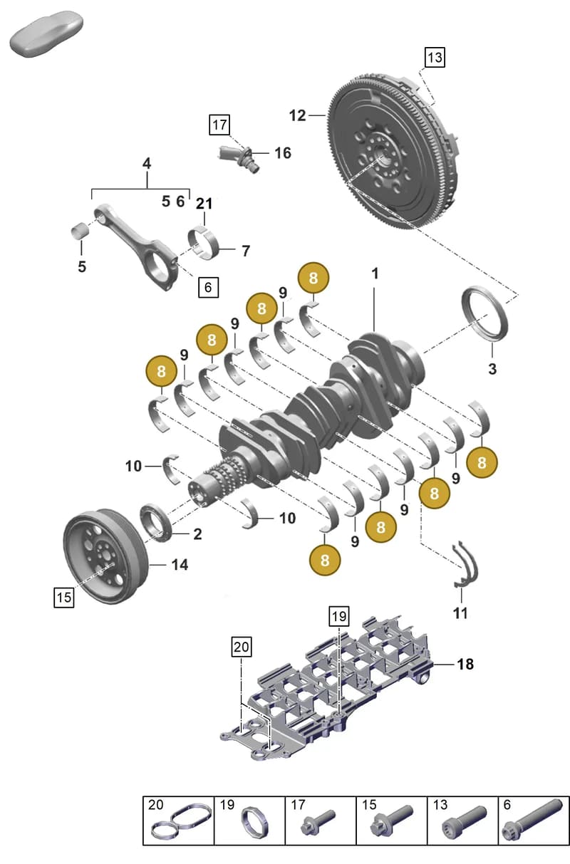 0PB105591Q — Porsche 911 (2020-2022) diagram p57102000, position 8
