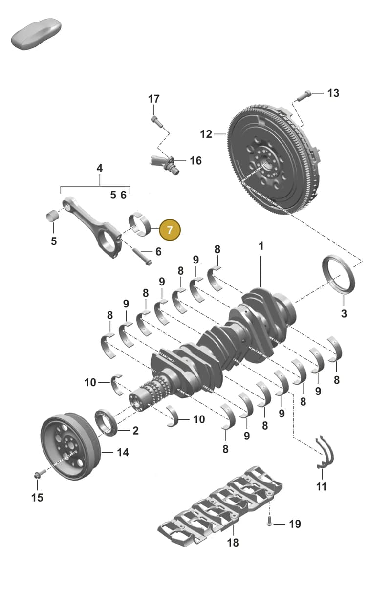 0PB105701C — Porsche 911 (2018-2024) diagram p53102000, position 7