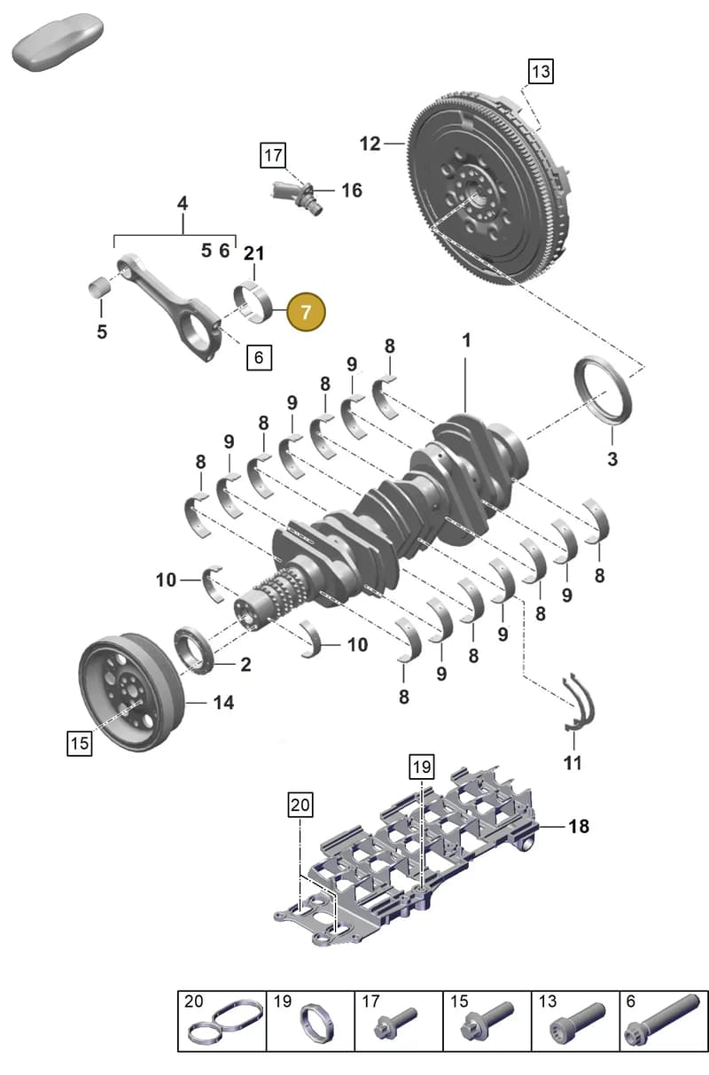 0PB105701C — Porsche 911 (2020-2022) diagram p57102000, position 7