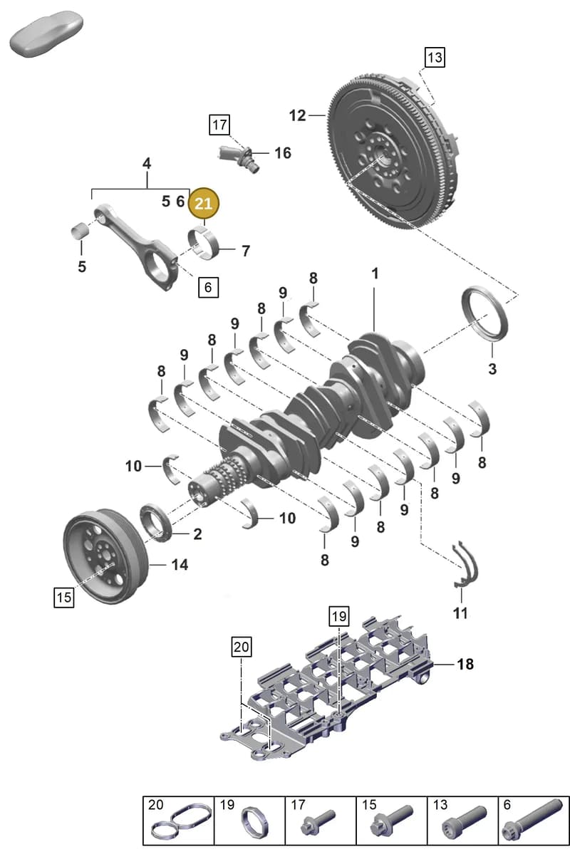 0PB105702C — Porsche 911 (2020-2022) diagram p57102000, position 21