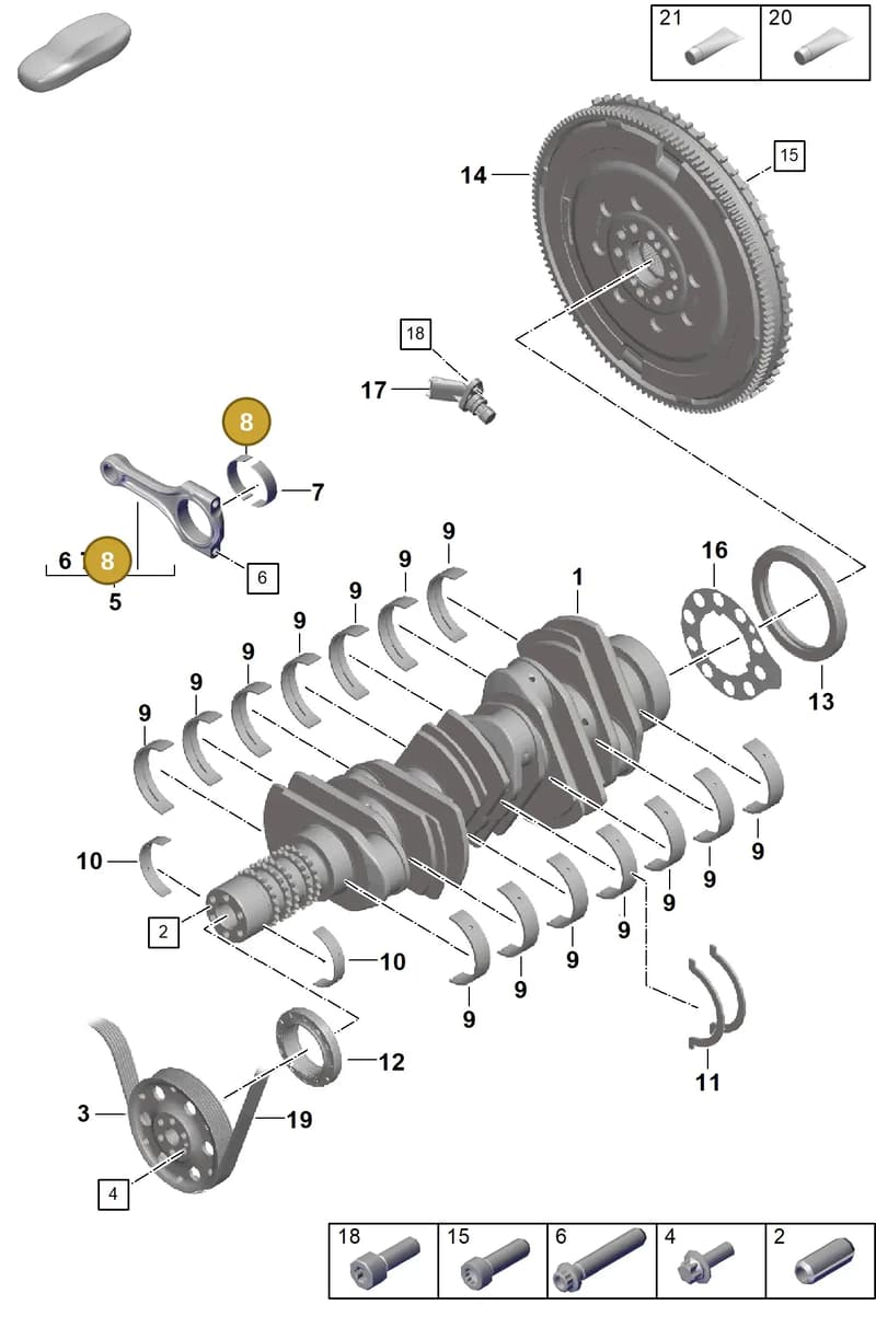 0PB105708 — Porsche 911 (2021-2022) diagram p59102000, position 8