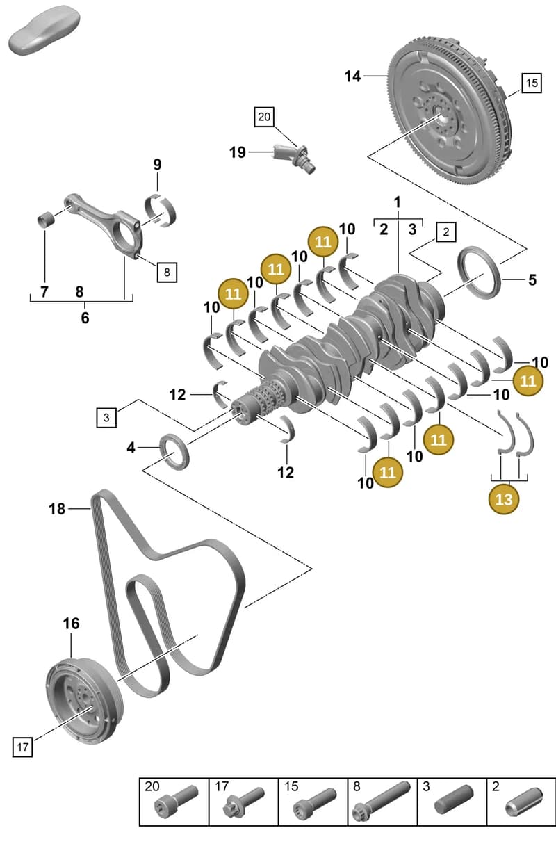0PB105791 — Porsche Boxster Spyder (2019-2020) diagram p55102000, position 11+13