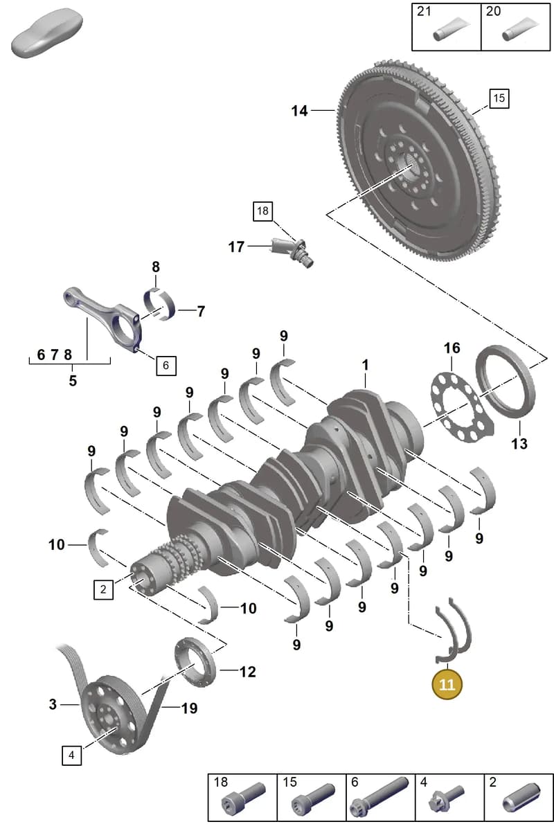 0PB105791 — Porsche 911 (2021-2022) diagram p59102000, position 11
