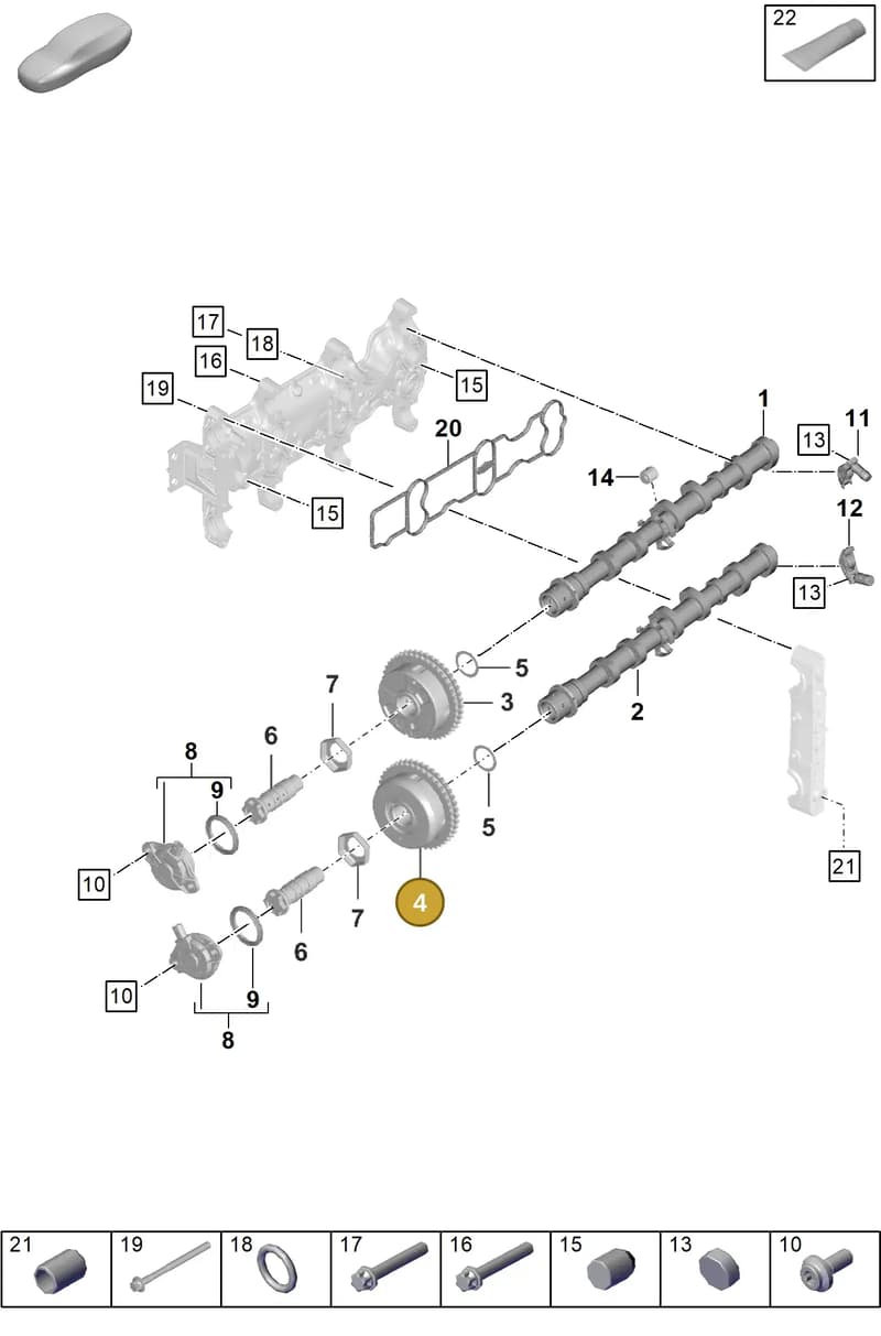 0PB109084L — Porsche Boxster Spyder (2019-2020) diagram p54103100, position 4