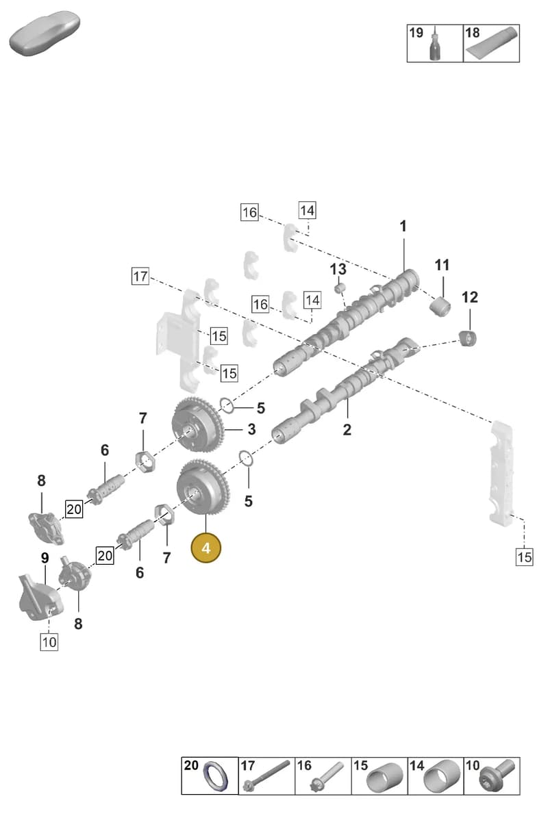 0PB109084M — Porsche 911 (2020-2022) diagram p53103100, position 4