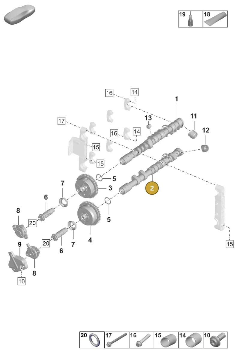 0PB109103 — Porsche 911 (2018-2024) diagram p53103100, position 2