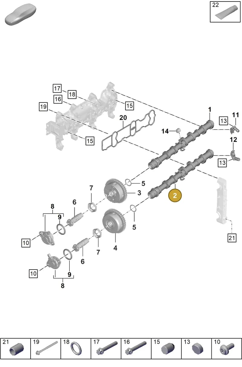 0PB109103C — Porsche Boxster Spyder (2019-2020) diagram p54103100, position 2