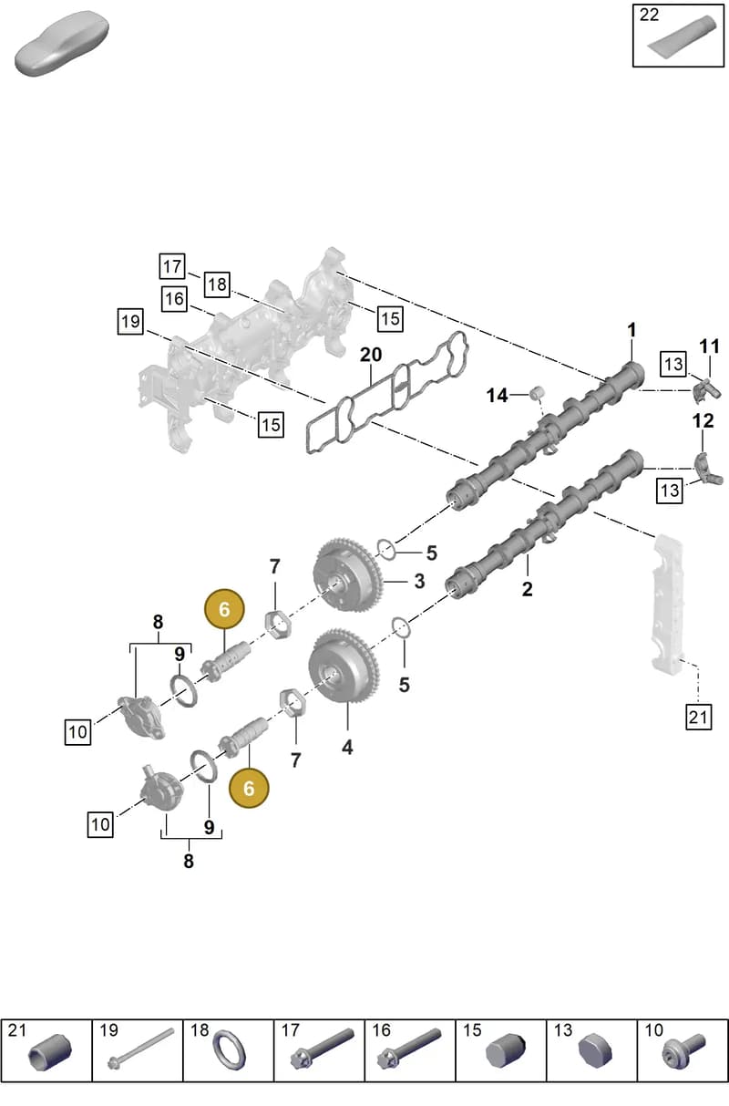 0PB109257A — Porsche Boxster Spyder (2019-2020) diagram p54103100, position 6