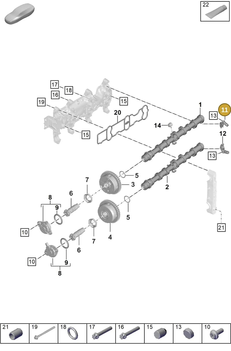 0PB109411B — Porsche Boxster Spyder (2019-2020) diagram p54103100, position 11