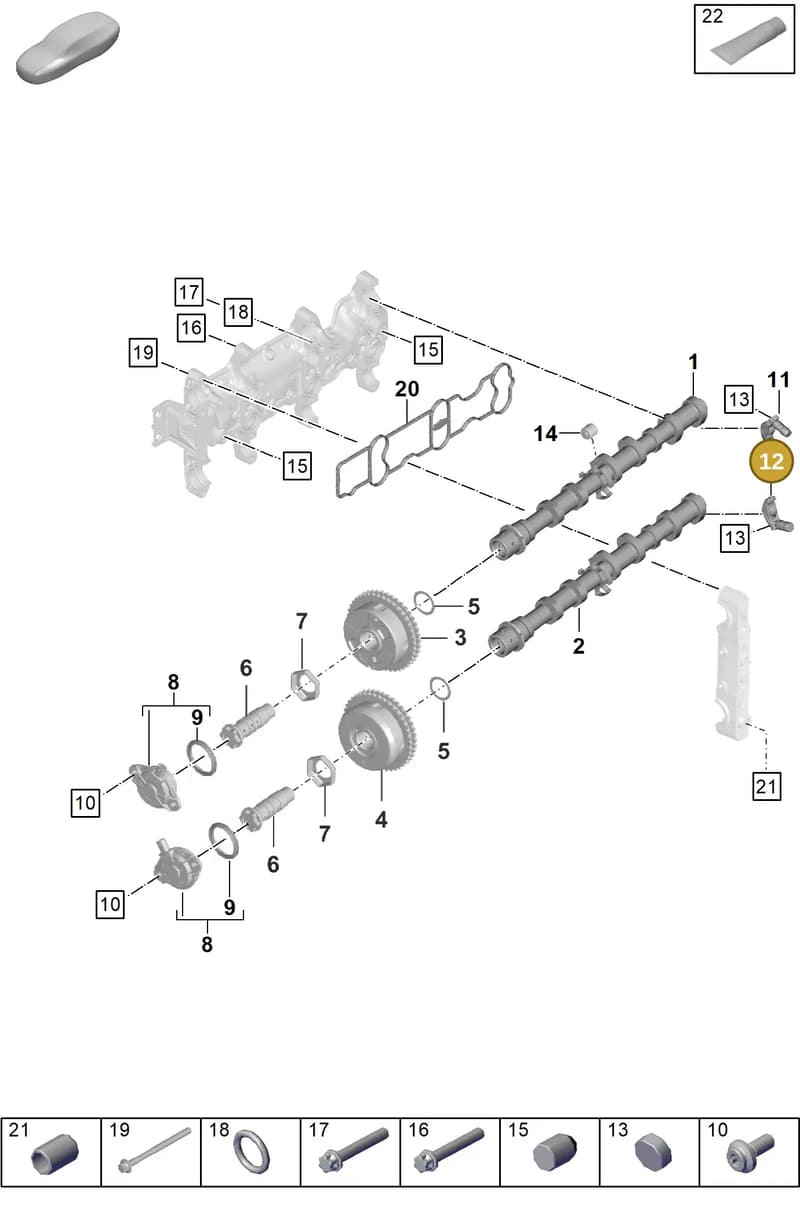 0PB109412A — Porsche Boxster Spyder (2019-2020) diagram p54103100, position 12