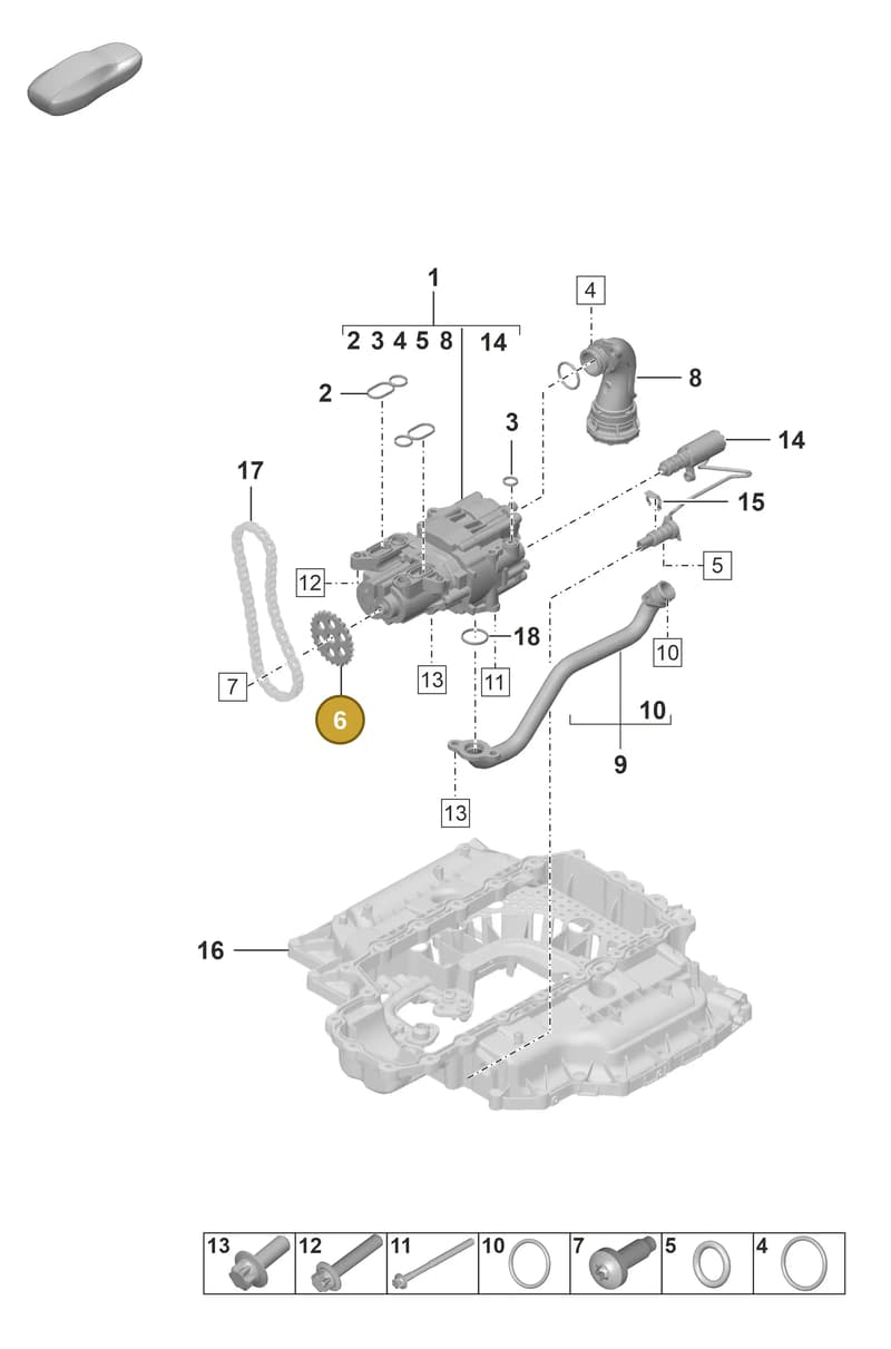0PB109570A — Porsche 911 (2020-2022) diagram p53104000, position 6
