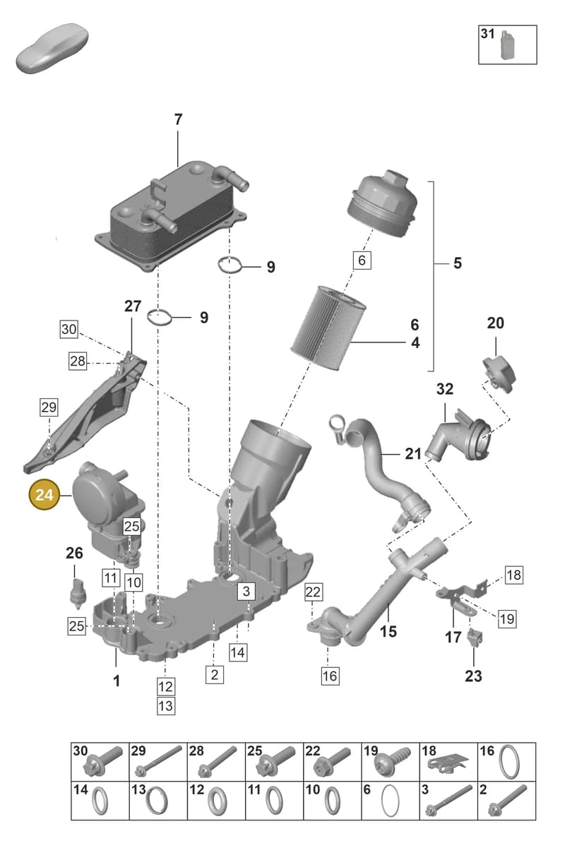 0PB115099B — Porsche 911 (2018-2024) diagram p53104100, position 24