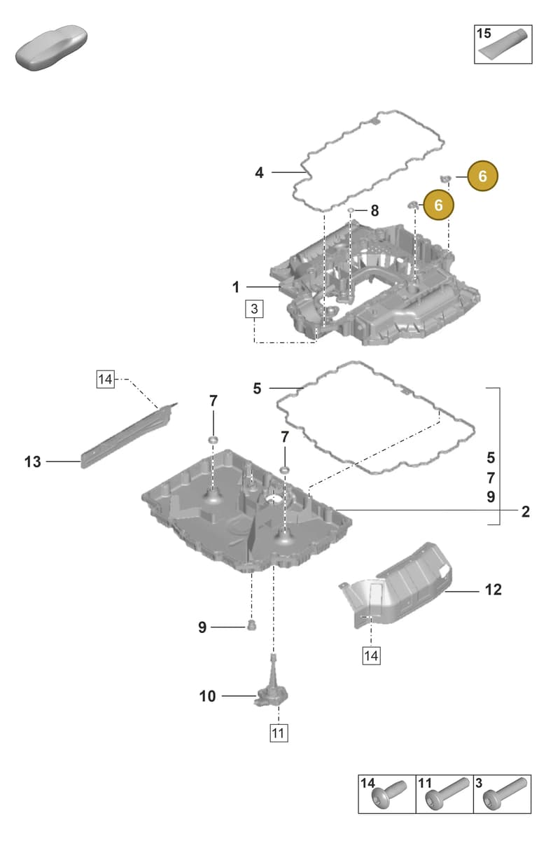 0PB115111C — Porsche 911 (2020-2022) diagram p53104050, position 6