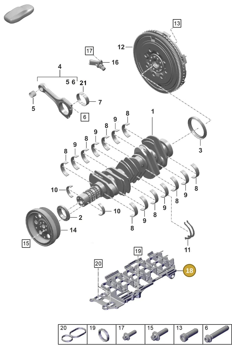 0PB115287B — Porsche 911 (2020-2022) diagram p57102000, position 18
