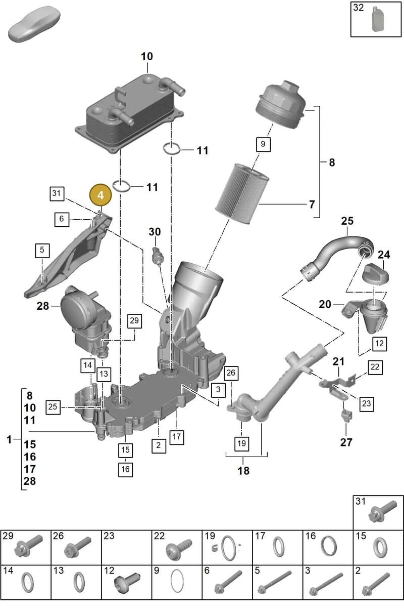 0PB115370C — Porsche 911 (2024-2025) diagram p63104100, position 4