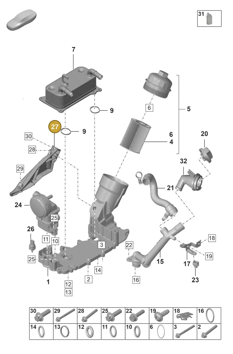 0PB115370 — Porsche 911 (2018-2024) diagram p53104100, position 27