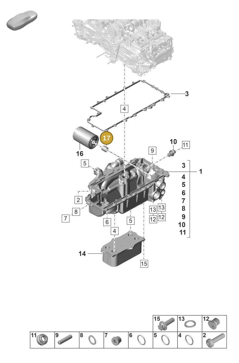 0PB115406 — Porsche 911 (2021-2022) diagram p59104100, position 17