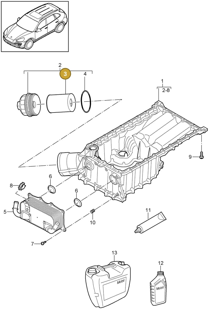 0PB115466 — Porsche Cayenne (2010-2018) diagram p37104010, position 3