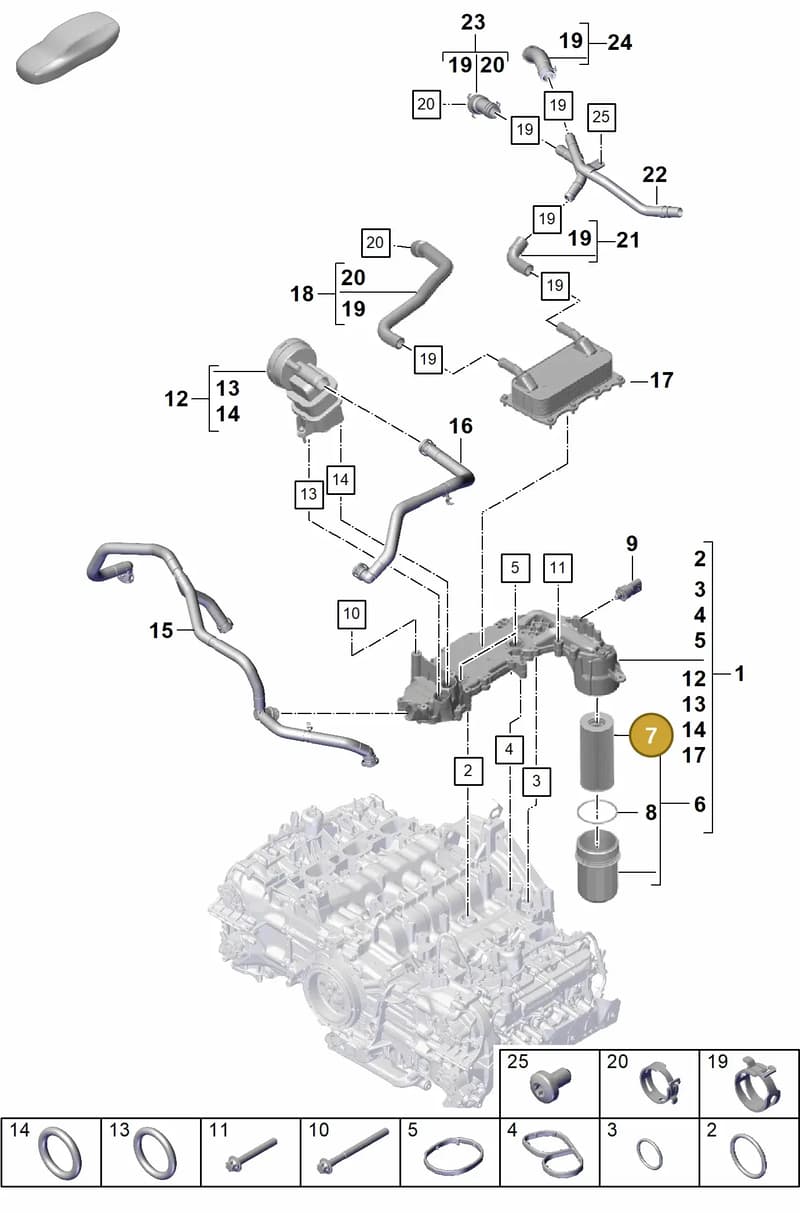 0PB115466A — Porsche Boxster Spyder (2019-2020) diagram p55104110, position 7