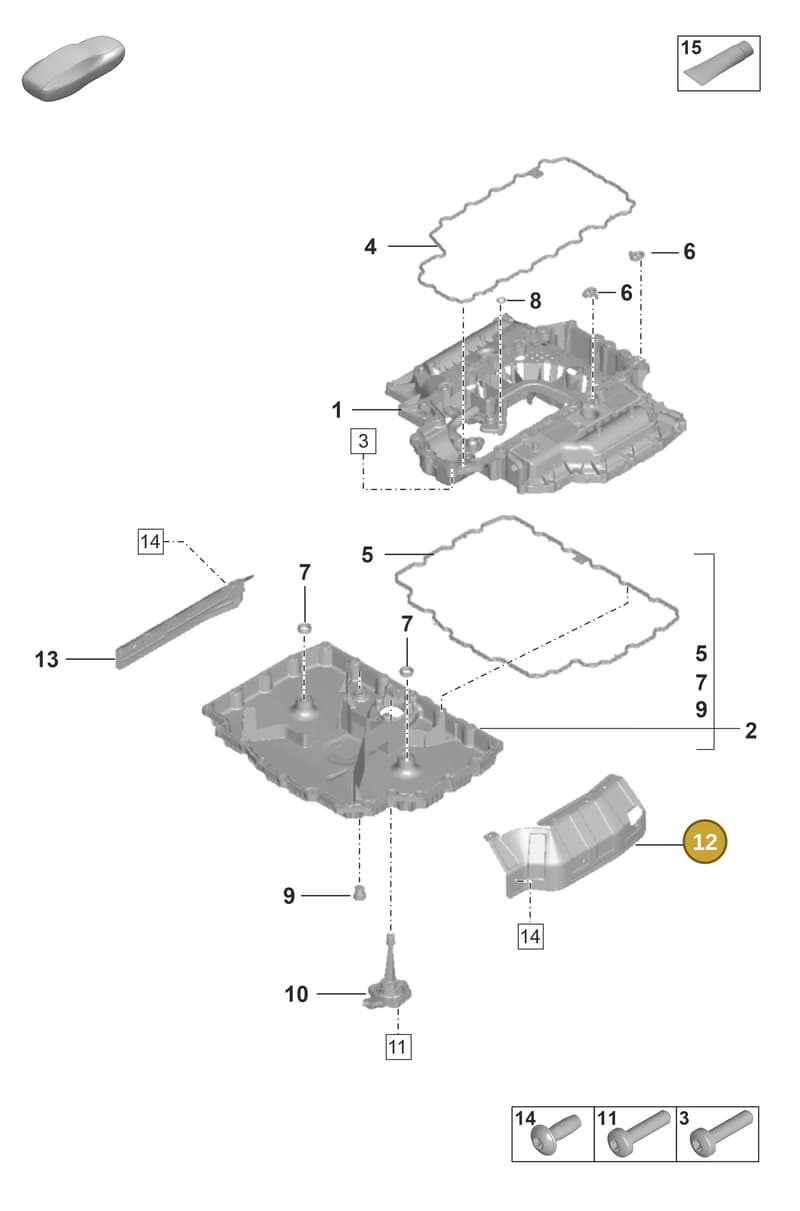 0PB115821A — Porsche 911 (2020-2022) diagram p53104050, position 12