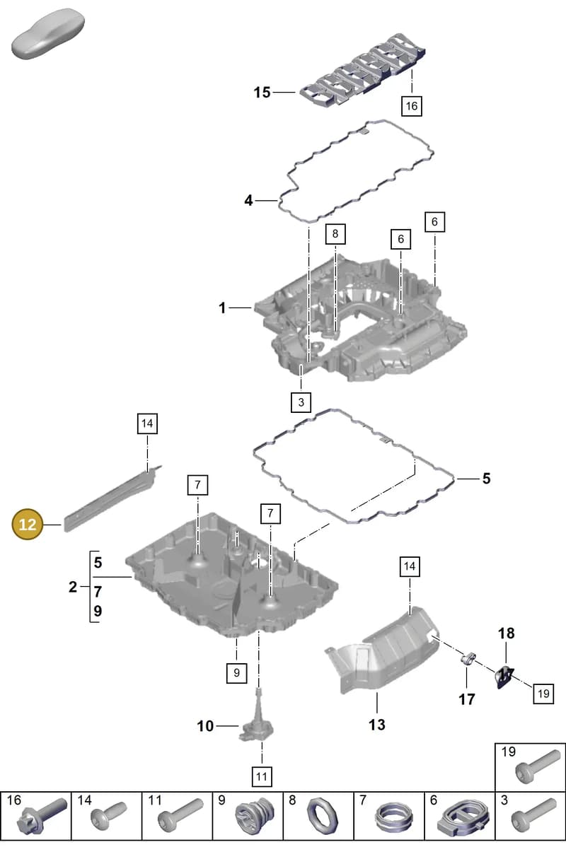 0PB115821A — Porsche Boxster Spyder (2019-2020) diagram p55104050, position 12
