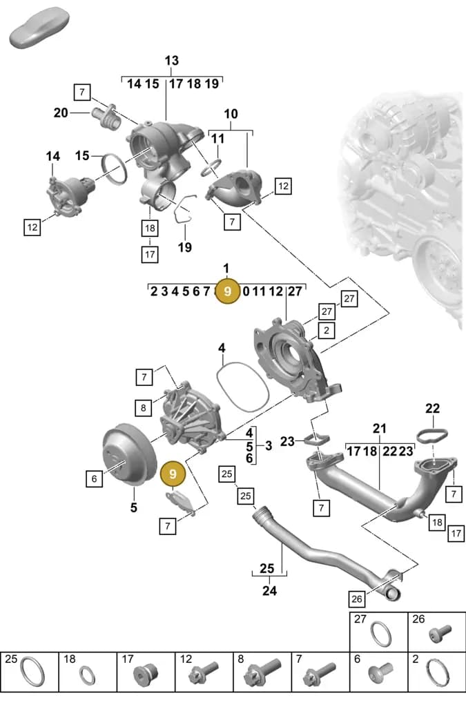 0PB121017A — Porsche Boxster Spyder (2019-2020) diagram p55105000, position 9