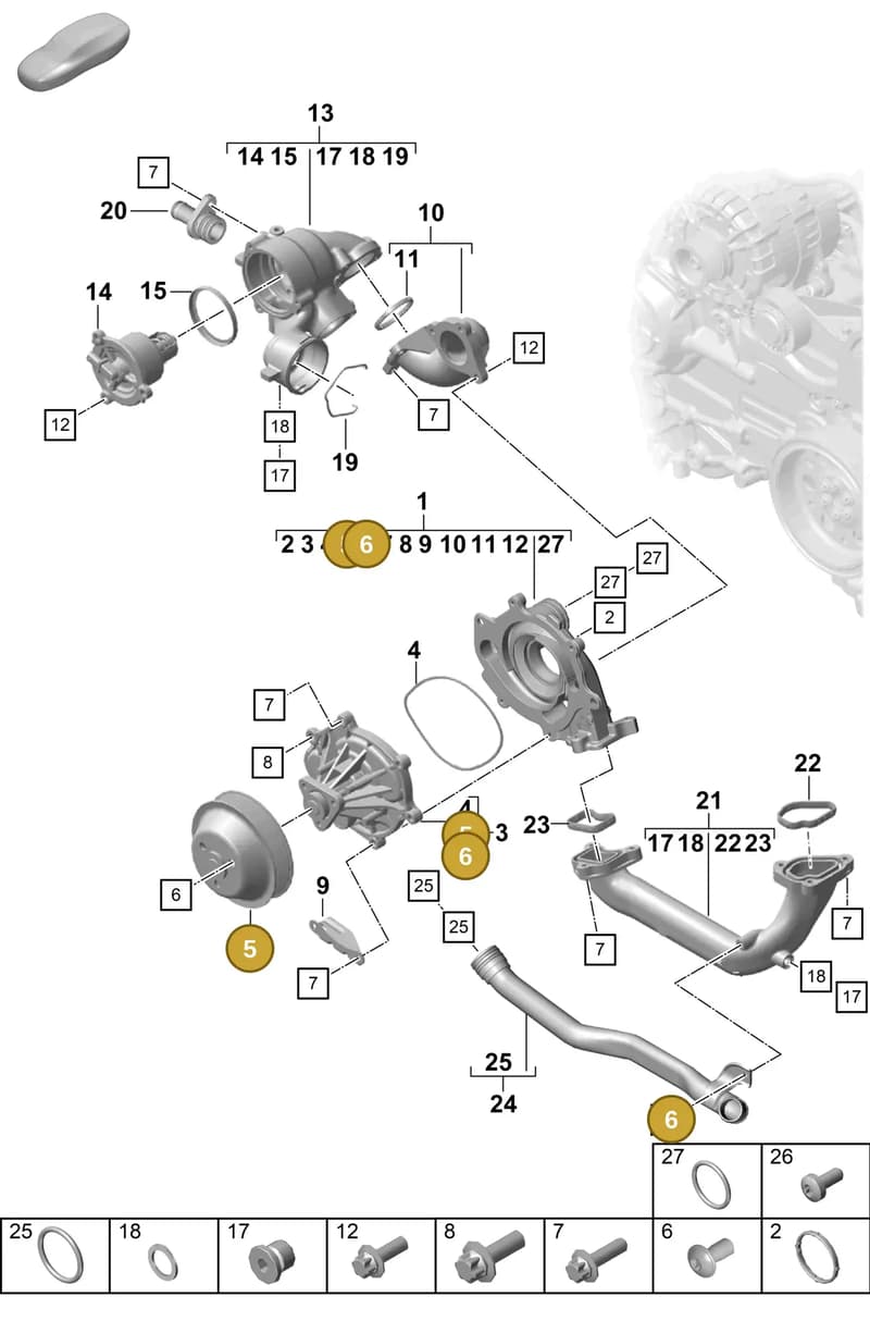 0PB121031 — Porsche Boxster Spyder (2019-2020) diagram p55105000, position 5+6