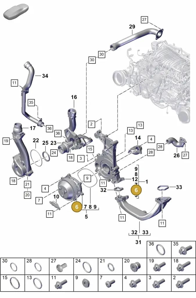 0PB121031 — Porsche 911 (2021-2022) diagram p59105000, position 6