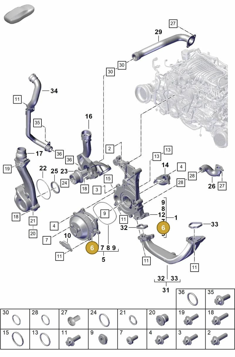 0PB121031 — Porsche 911 (2021-2022) diagram p59105000, position 6