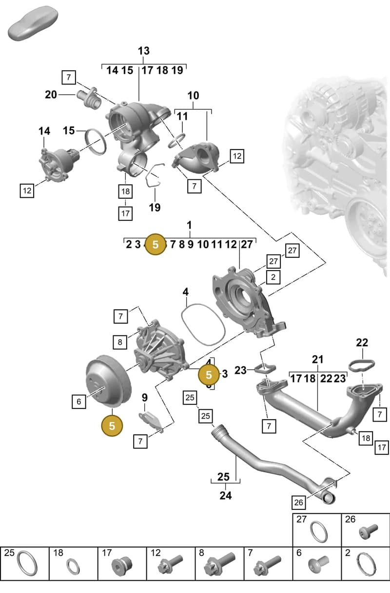 0PB121035A — Porsche Boxster Spyder (2019-2020) diagram p55105000, position 5