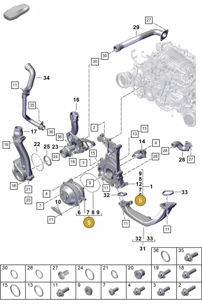 0PB121035A — Porsche 911 (2021-2022) diagram p59105000, position 5