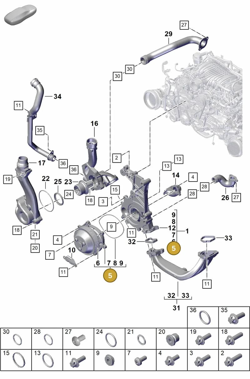 0PB121035A — Porsche 911 (2021-2022) diagram p59105000, position 5