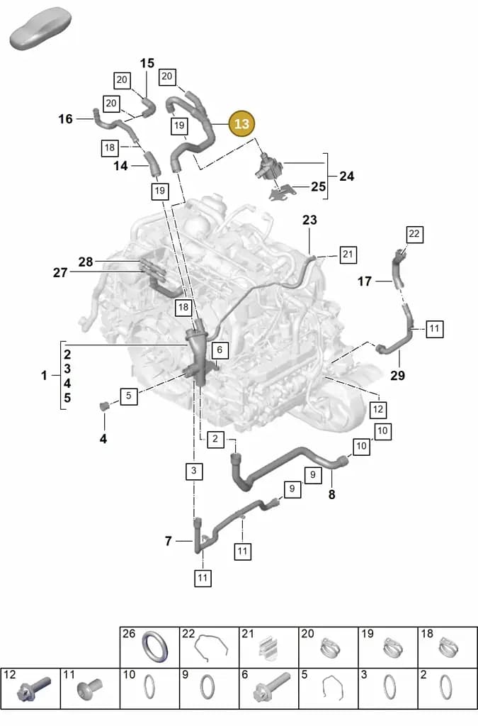 0PB121049 — Porsche 911 (2024-2025) diagram p63105060, position 13