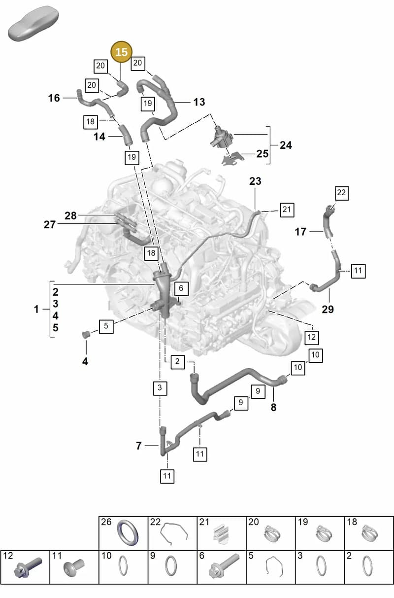 0PB121053 — Porsche 911 (2024-2025) diagram p63105060, position 15