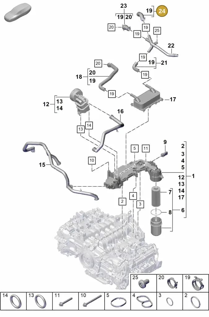 0PB121057 — Porsche Boxster Spyder (2019-2020) diagram p55104110, position 24