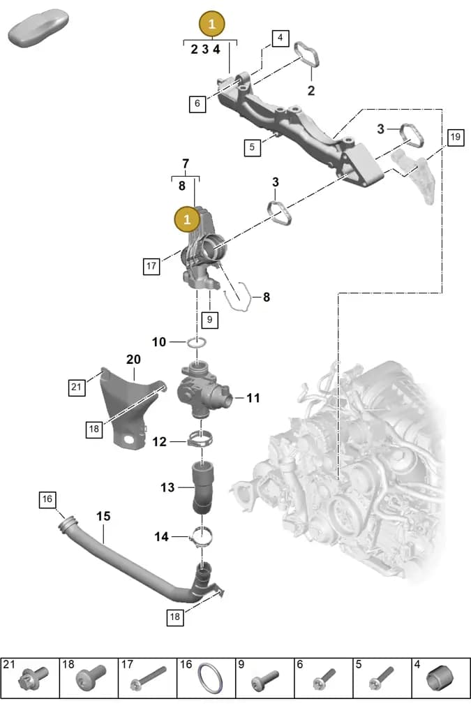 0PB121070B — Porsche 911 (2024-2025) diagram p63105050, position 1