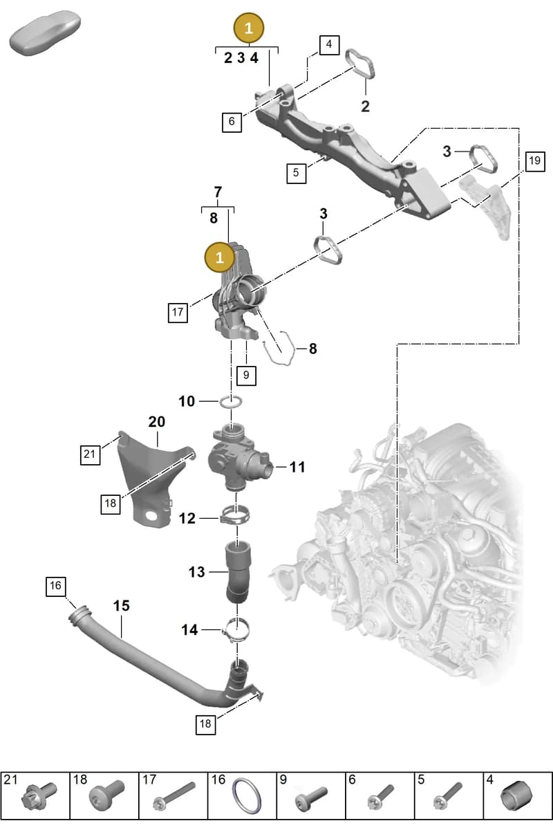 0PB121070B — Porsche 911 (2024-2025) diagram p63105050, position 1
