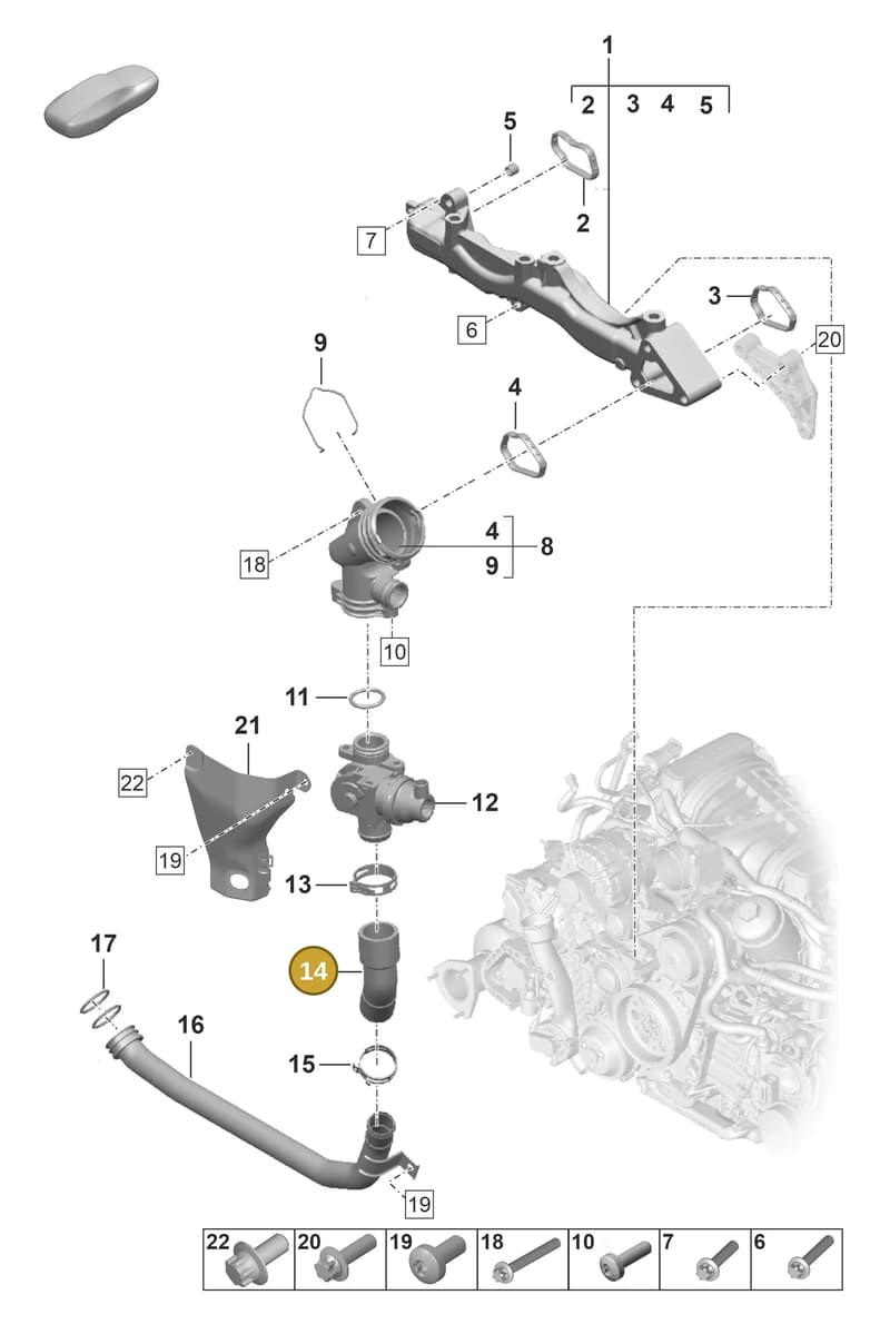 0PB121082 — Porsche 911 (2018-2024) diagram p53105050, position 14