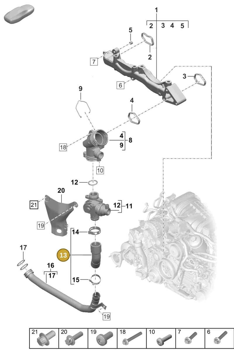 0PB121082 — Porsche 911 (2020-2022) diagram p57105050, position 13
