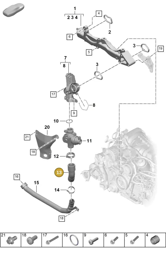 0PB121082 — Porsche 911 (2024-2025) diagram p63105050, position 13