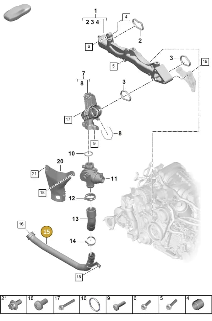 0PB121085 — Porsche 911 (2024-2025) diagram p63105050, position 15