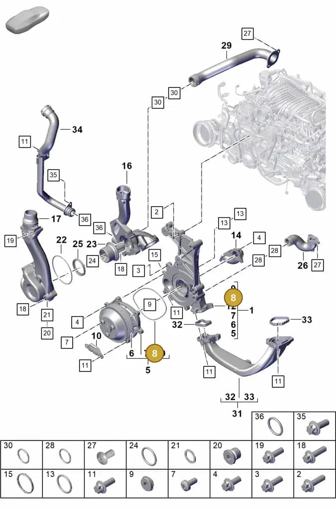 0PB121091A — Porsche 911 (2021-2022) diagram p59105000, position 8