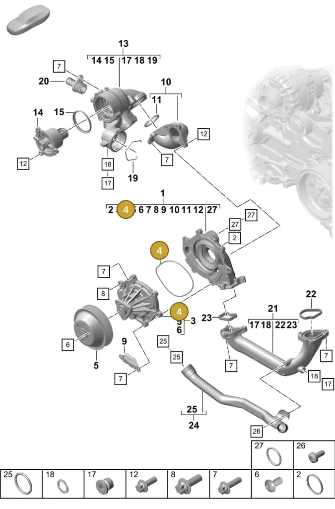0PB121091 — Porsche Boxster Spyder (2019-2020) diagram p55105000, position 4