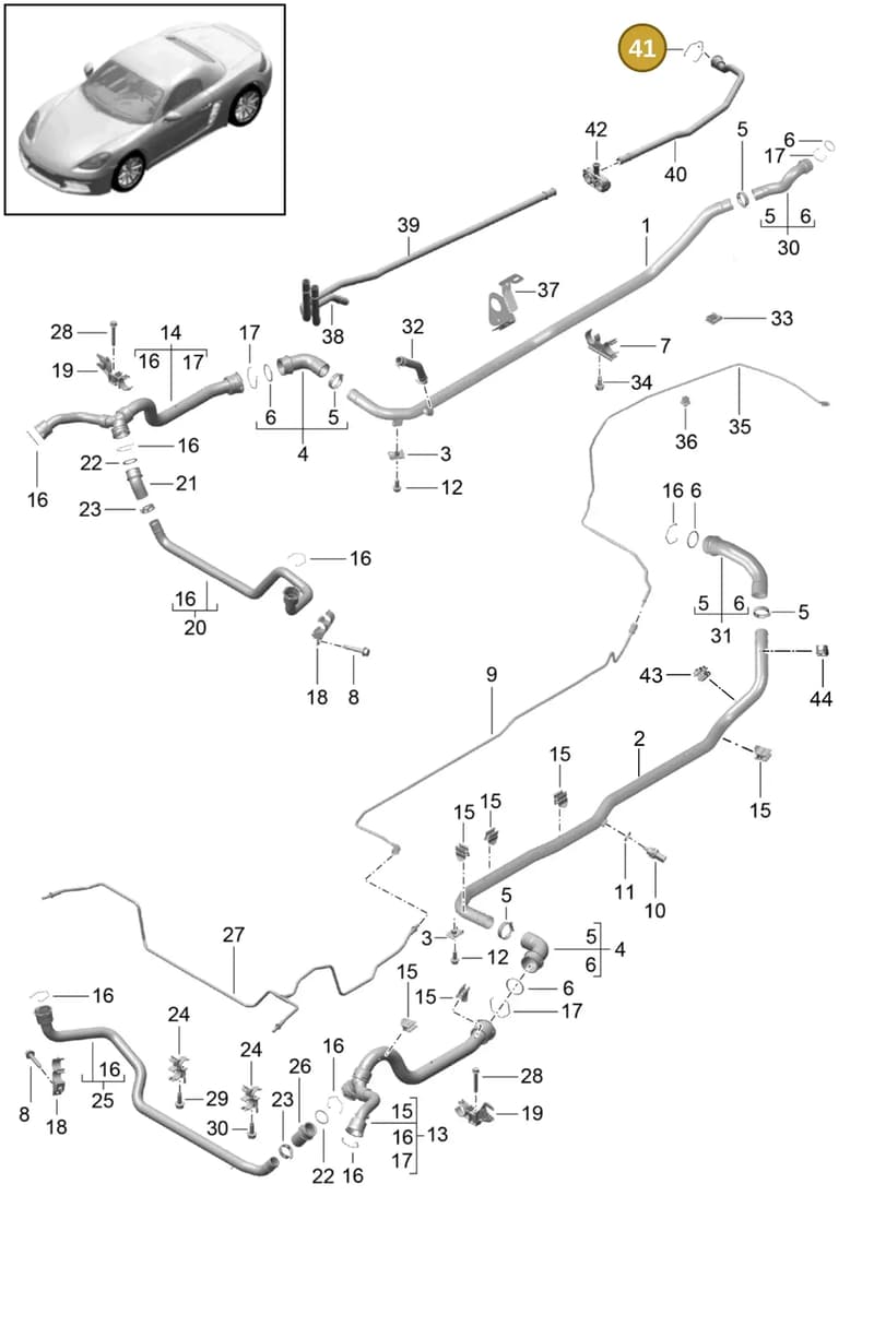 0PB121097 — Porsche Boxster (2016-2019) diagram p48105010, position 41