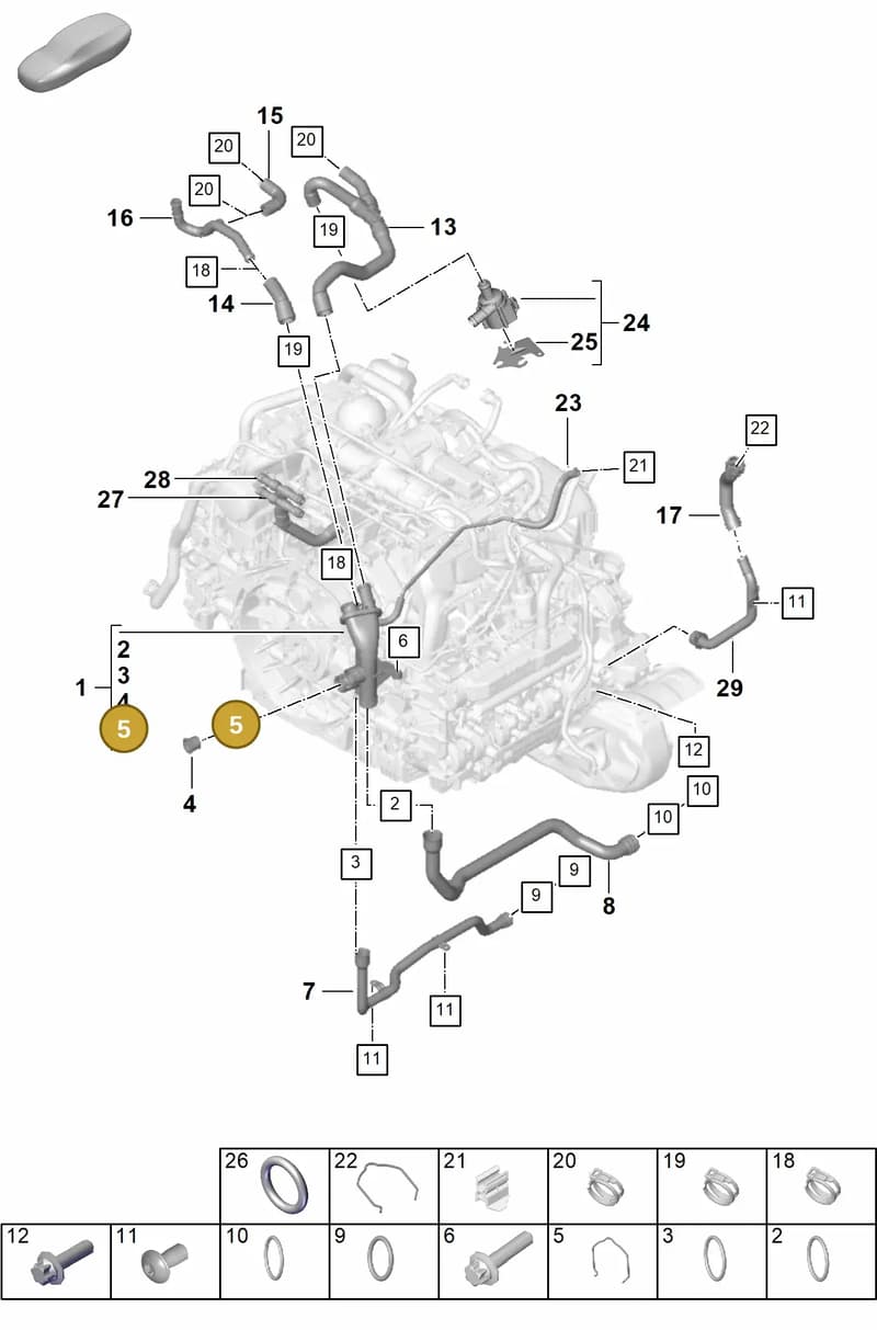 0PB121097 — Porsche 911 (2024-2025) diagram p63105060, position 5