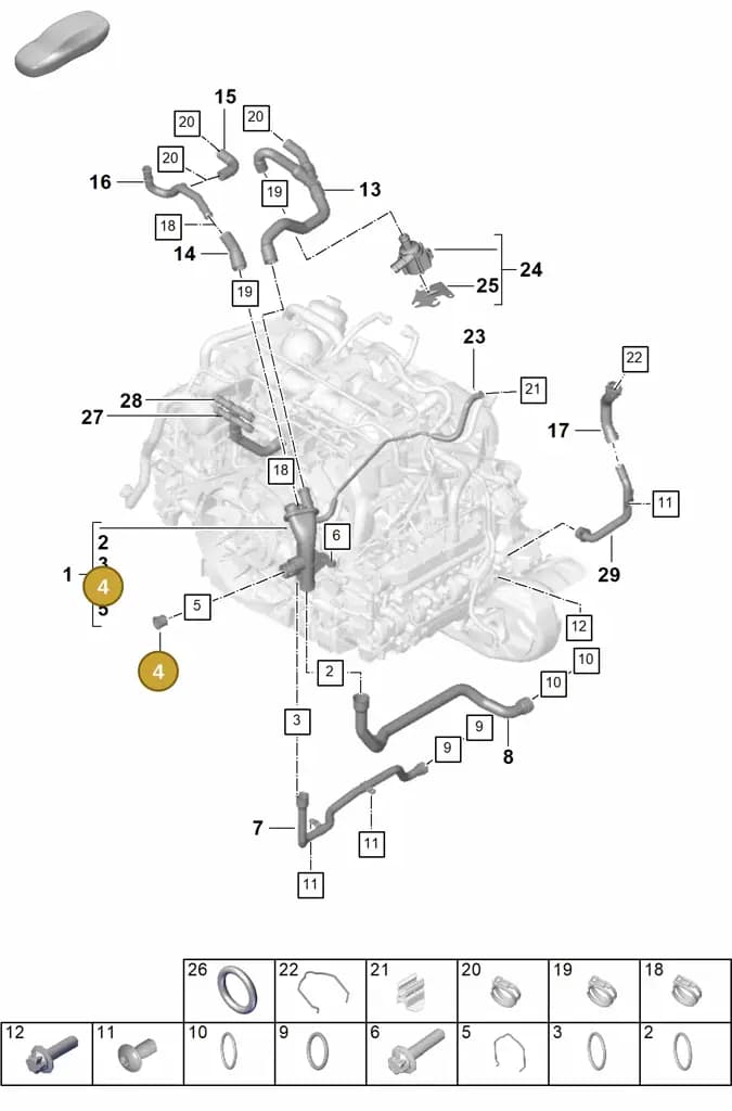 0PB121099 — Porsche 911 (2024-2025) diagram p63105060, position 4
